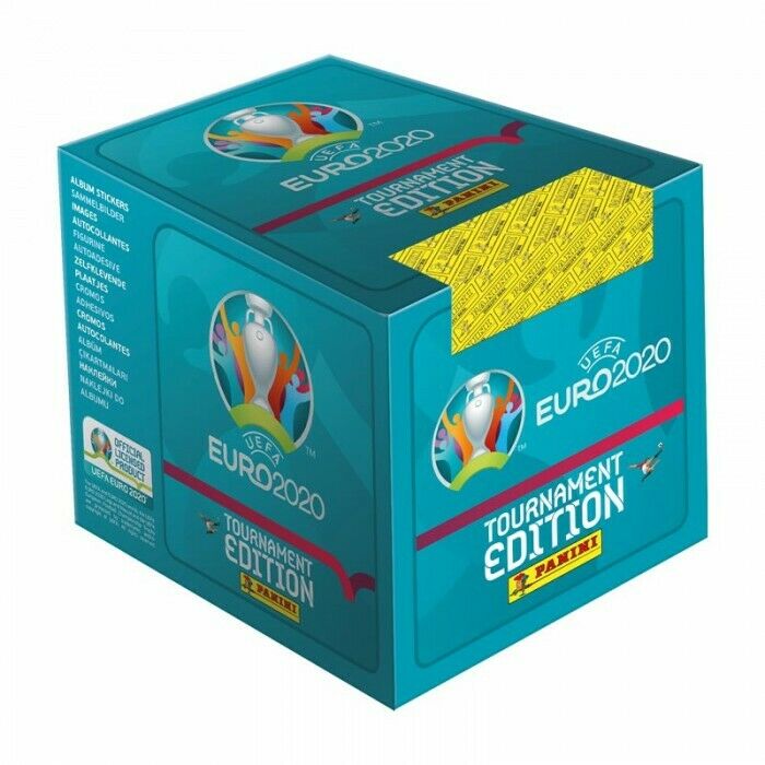 2020 Panini Euro Tournament Edition Blue 50 Pack Box 250 Stickers Uefa