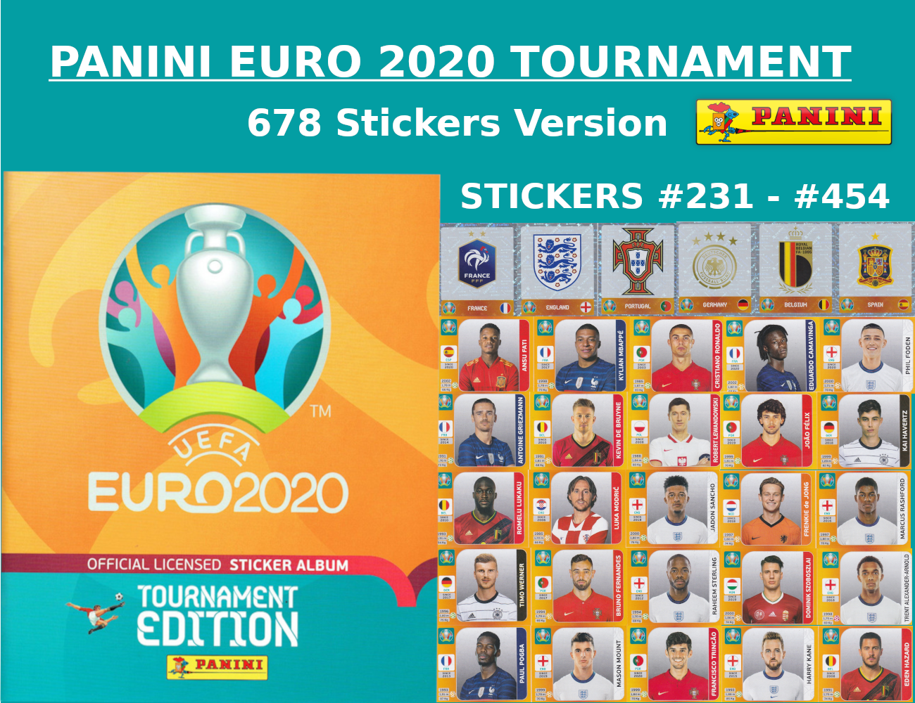 Panini Euro 2020 Tournament Stickers - #231 - #454