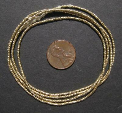 Brass Tiny Heishi Ethiopian Beads 2mm African 25-29 Inch Strand Handmade